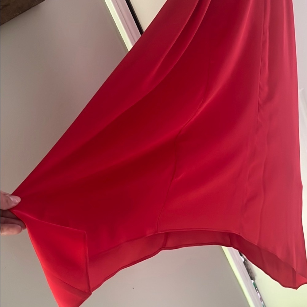 Club Monaco Red Silk Scarf Halter Sun-dress with open back size 00 - Picture 4 of 14